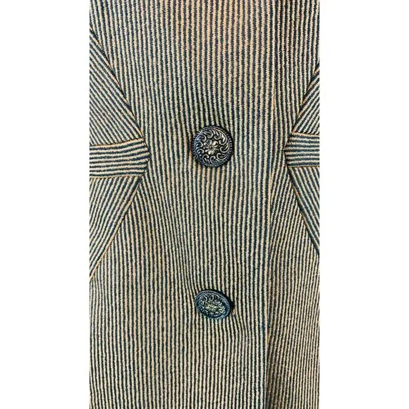 Vintage 70s Suit Set Womens M James Chen Brown Black Striped Pants Blazer Outfit